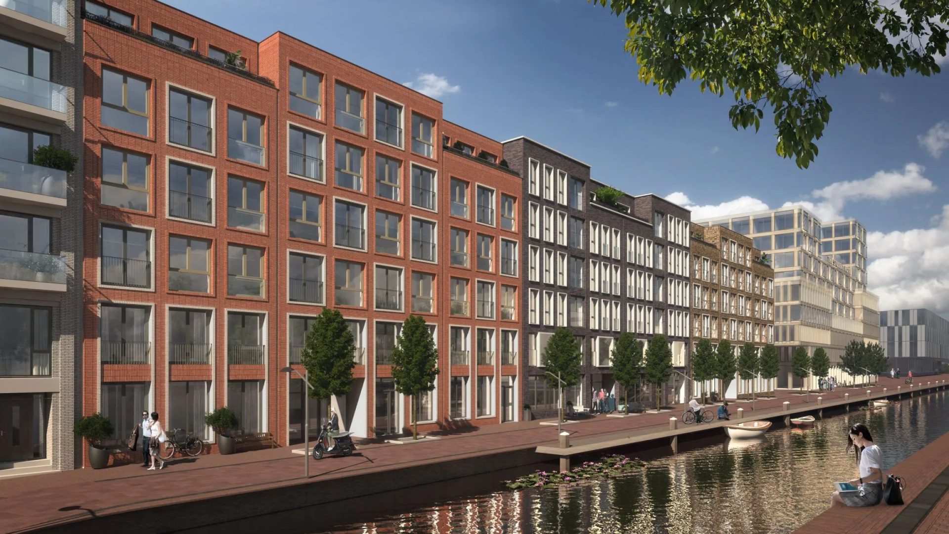 Huizen langs het water